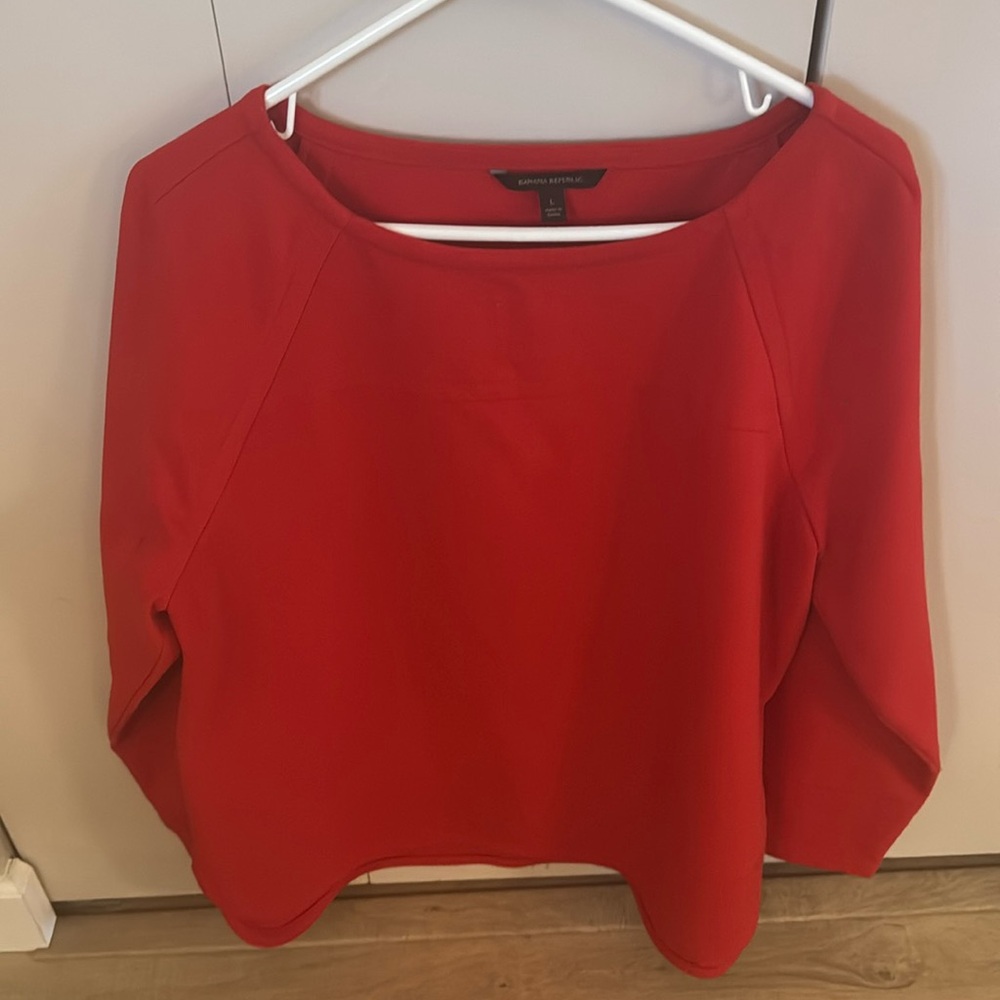 Banana Republic Red Pullover Long Sleeves Top Sizez Large